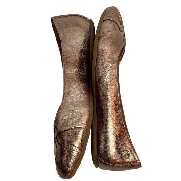 Born Handcrafted Womens 8M Copper Leather Flats - Picture 5 of 13